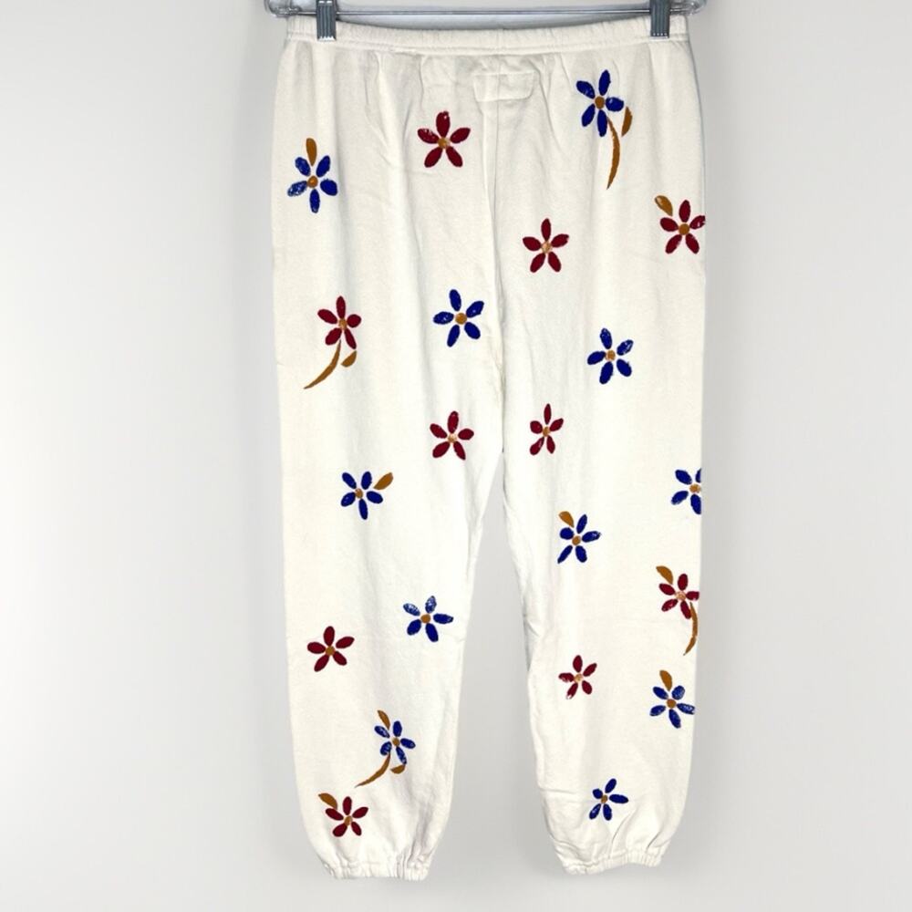 New  The Great. The Stadium Stamped Sweatpants  Washed White Western Floral Sz M - Picture 3 of 6